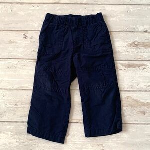 Boys 18m Navy Blue Pants Cotton Lined Winter Baby Toddler Reinforced Knees Kids